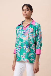 Brooklyn Top - Green Floral