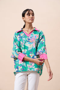 Brooklyn Top - Green Floral