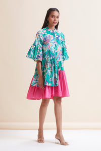 Natalie Dress - Green Floral