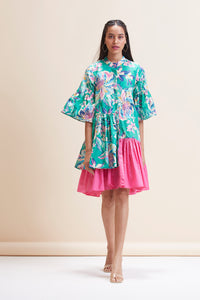 Natalie Dress - Green Floral